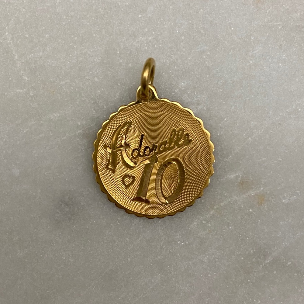 Gold birthday necklace. Age 10